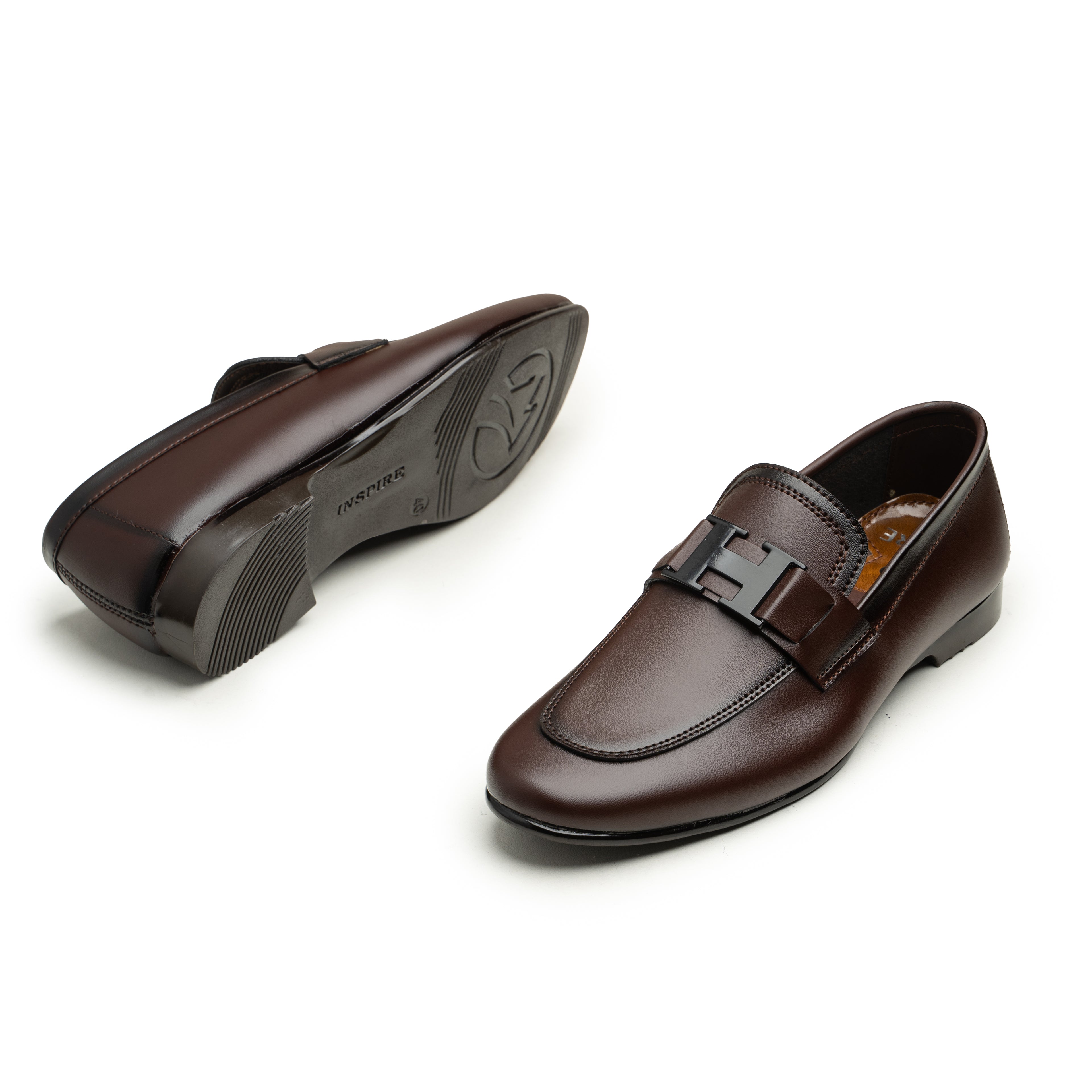 H Buckle Brown Loafer