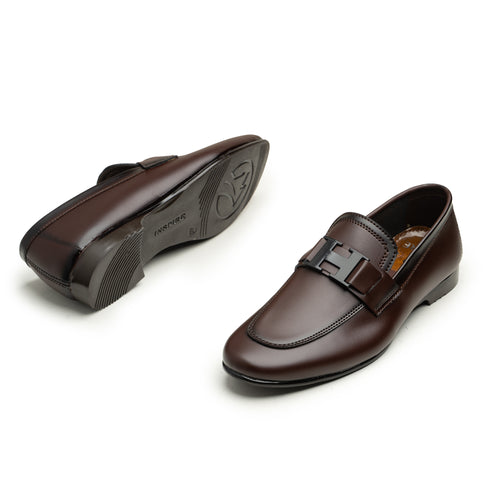 H Buckle Brown Loafer