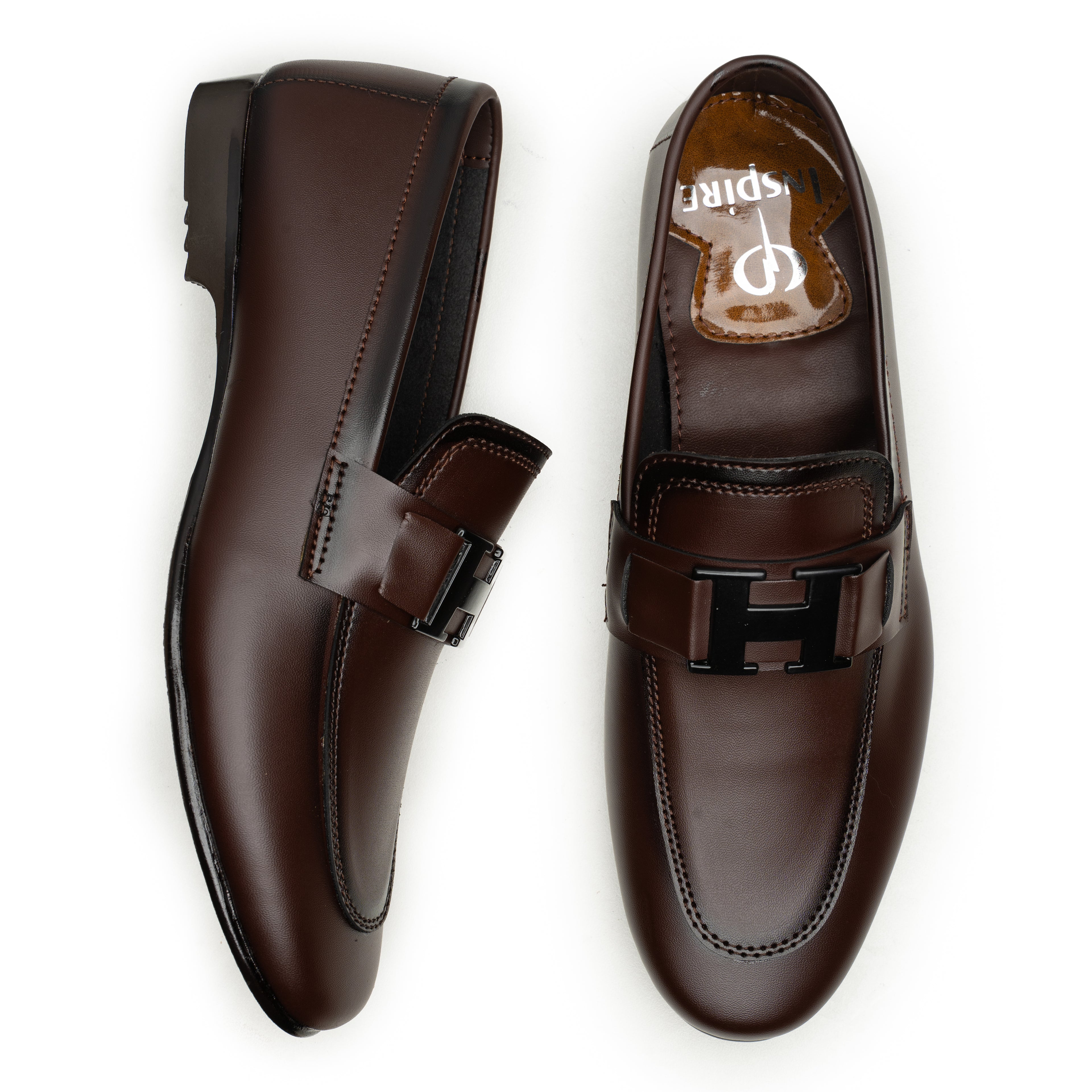 H Buckle Brown Loafer