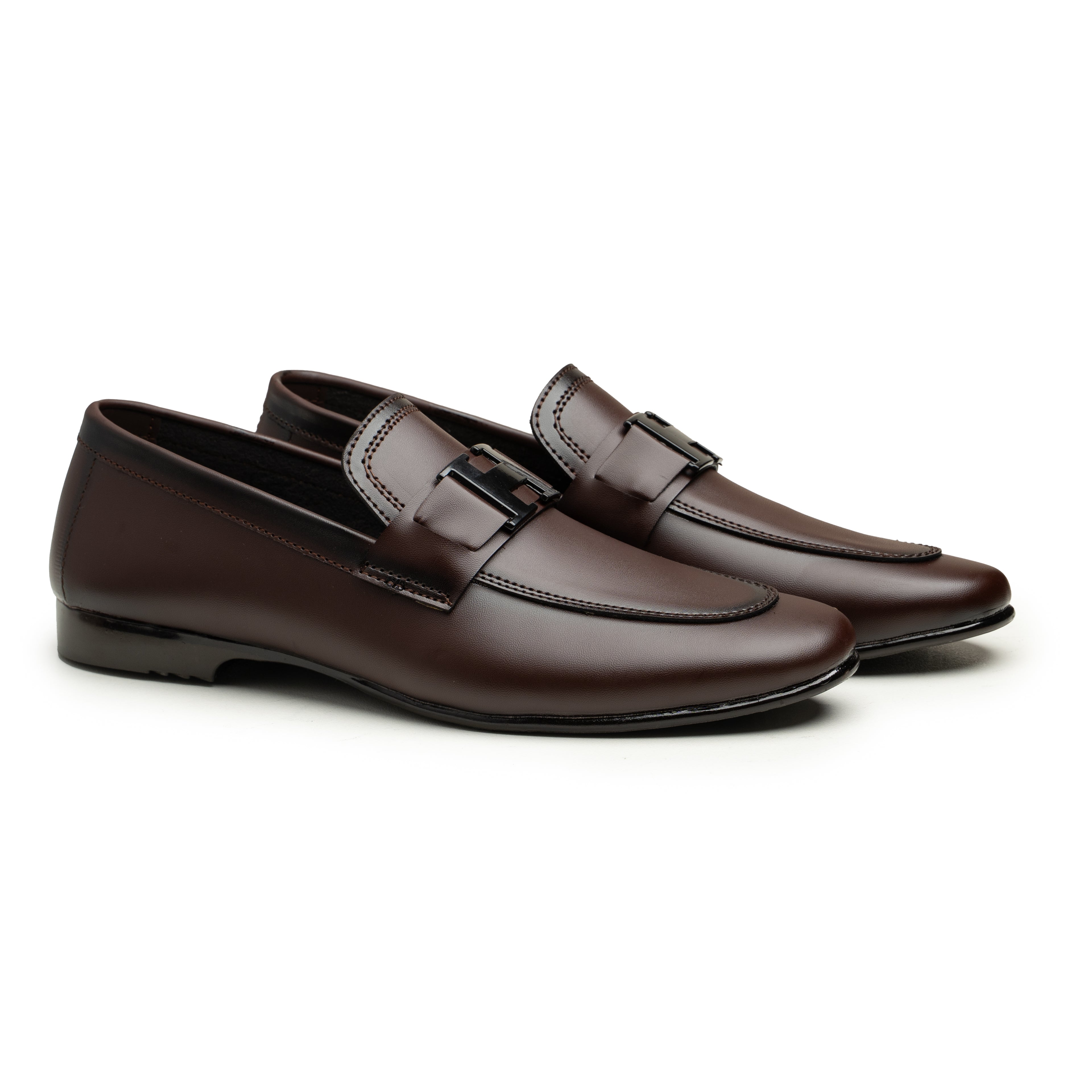 H Buckle Brown Loafer