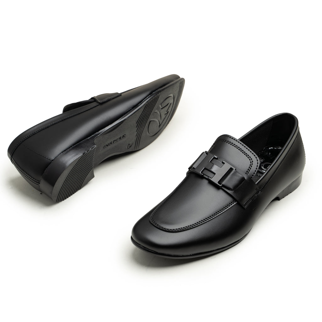 H Buckle Black Loafer