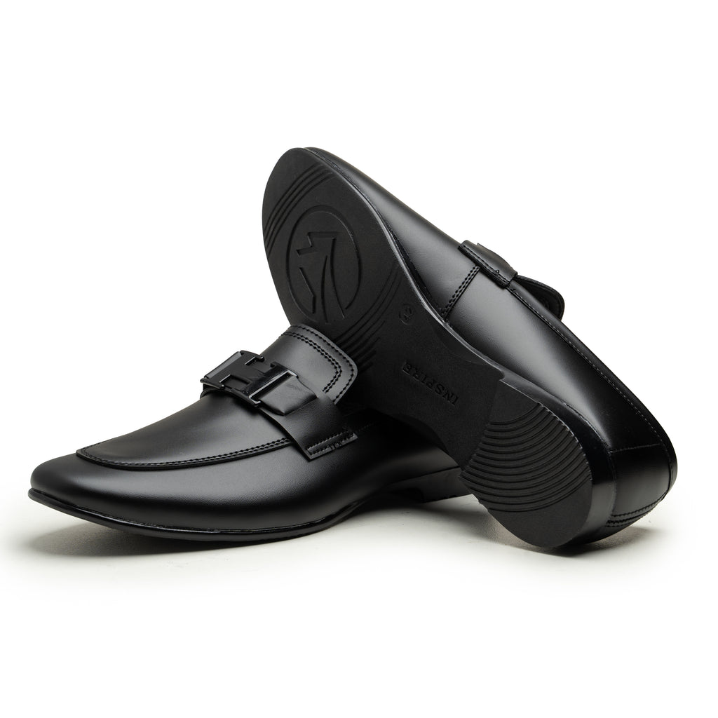 H Buckle Black Loafer
