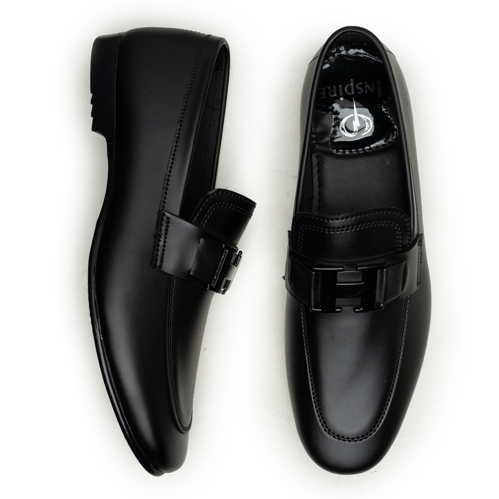 H Buckle Black Loafer