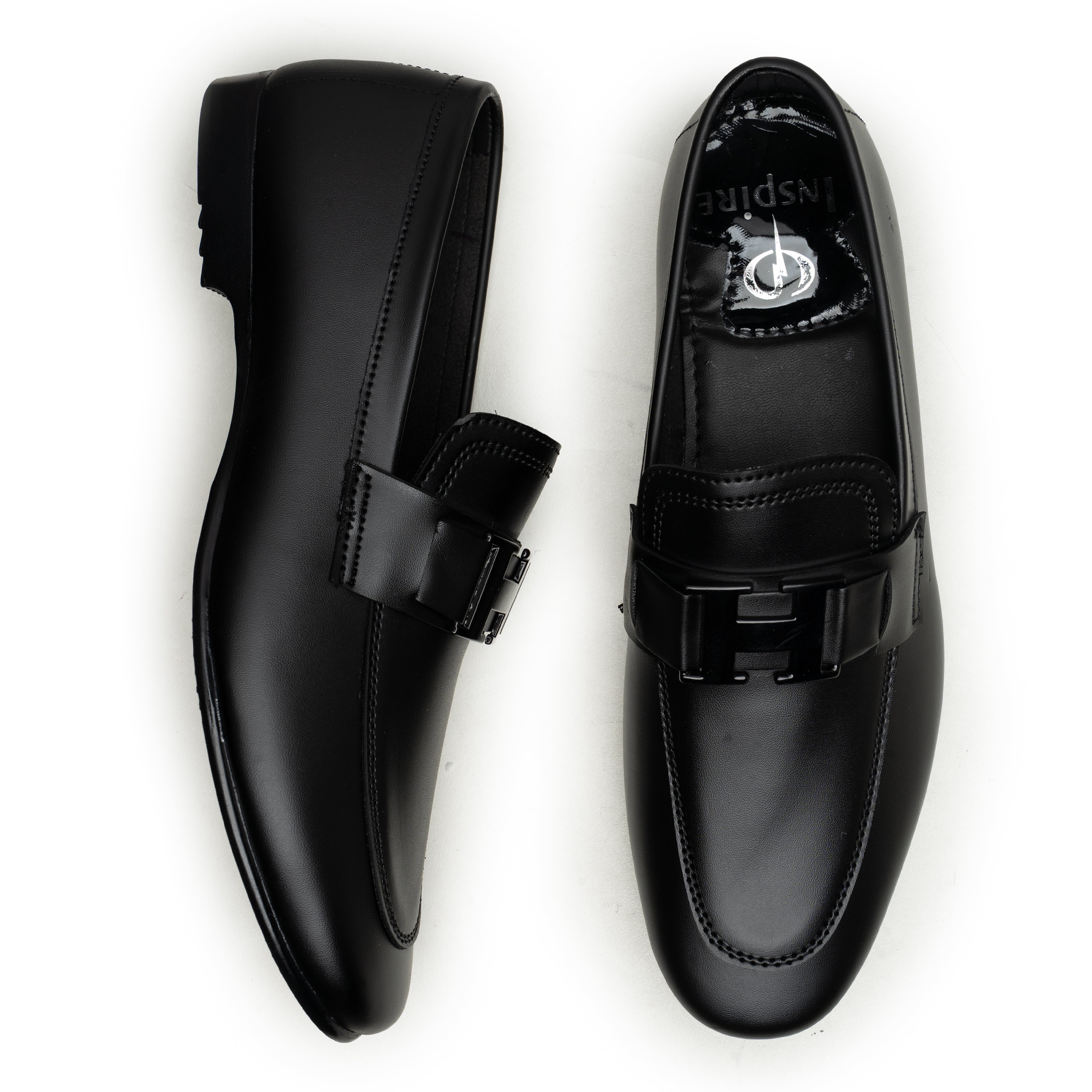 H Buckle Black Loafer