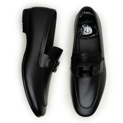 H Buckle Black Loafer
