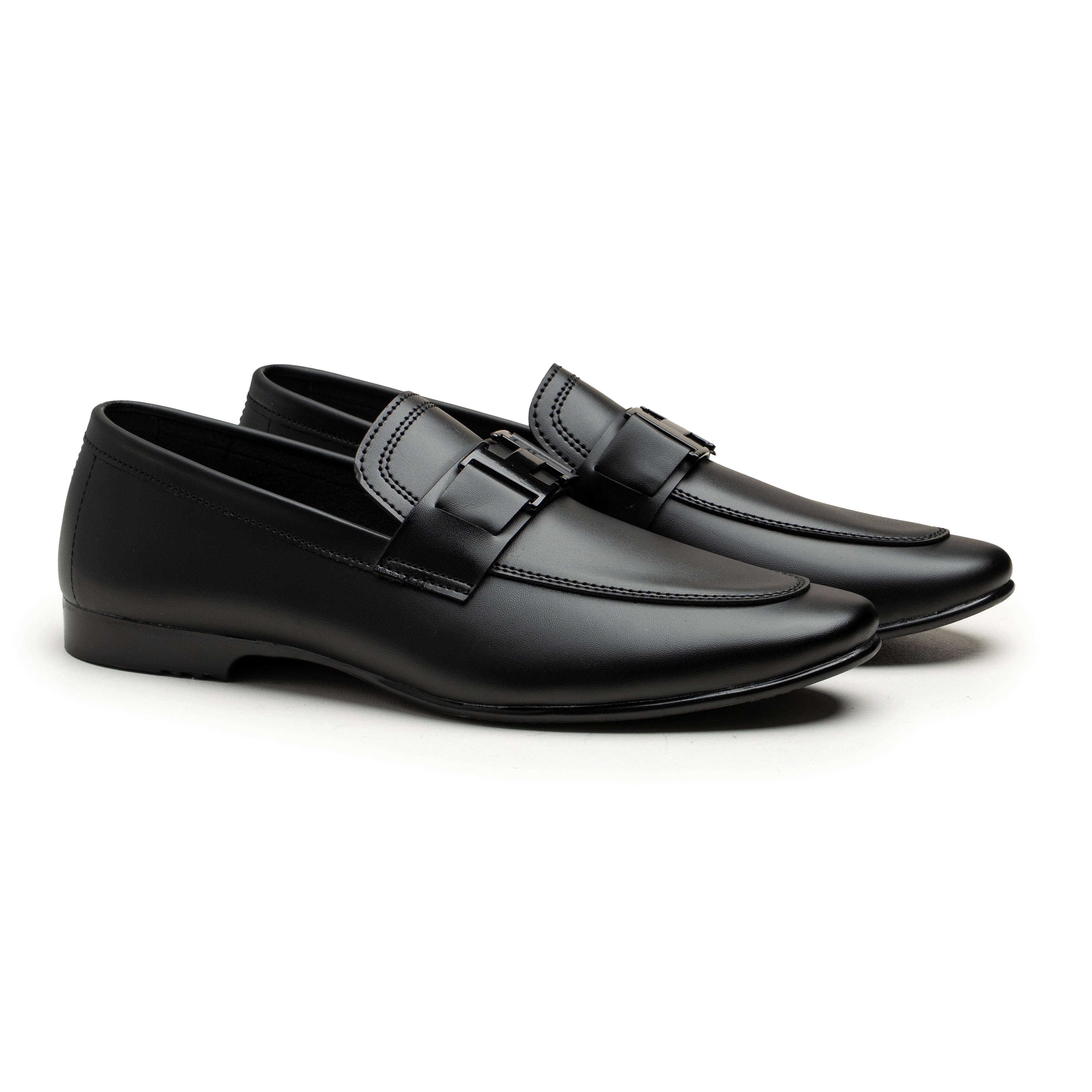 H Buckle Black Loafer